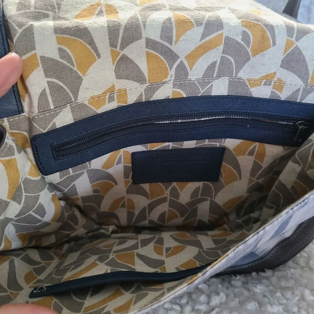 Nancybird‎ Gray Genuine Leather Crossbody Saddlebag